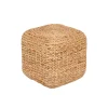 Pouf Lily, natural, jacinthe d’eau, carré