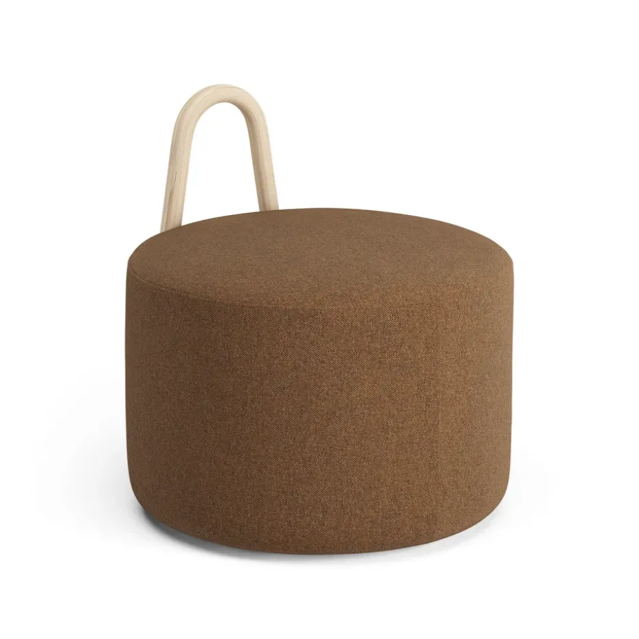 Pouf moyen avec roues Amstelle frêne peinture naturelle, Main Line flax 15