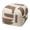 Pouf Mundo 38 cm, Kangaroo brown-off white