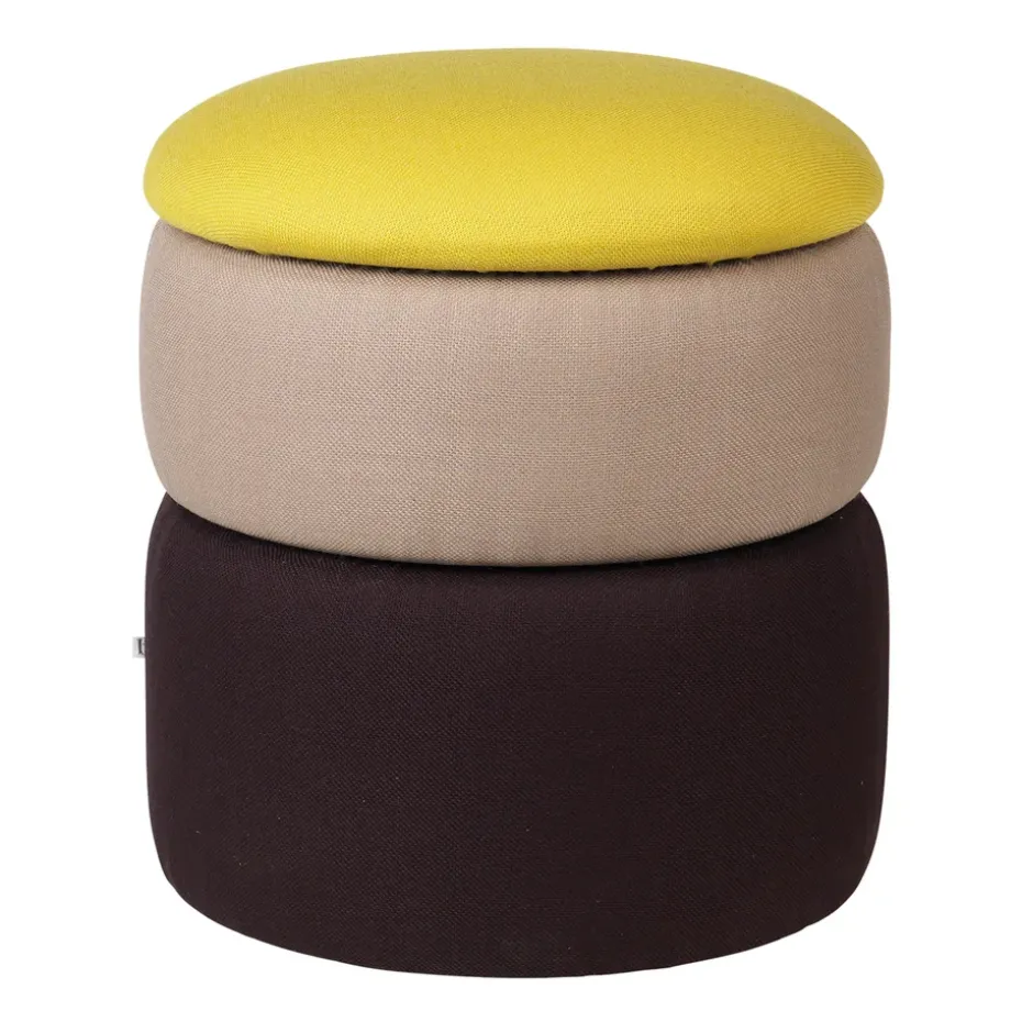 Pouf Pond 42 cm, Yellow-beige-dark grape
