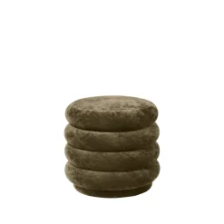 Pouf Pouf Round, tissu faded velvet 3 forest