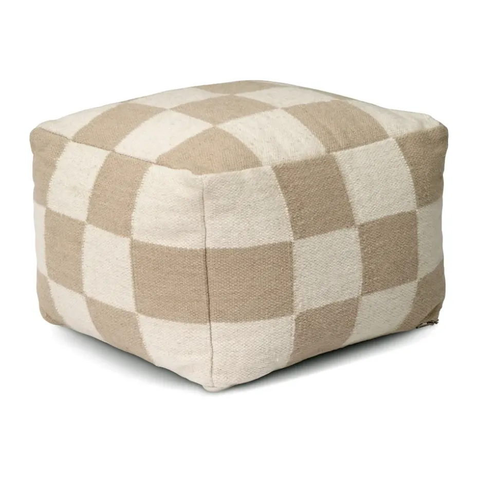 Pouf Square 50x50 cm, Blanc-naturel