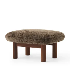 Repose-pieds Brasilia, Peau de mouton root marron-noyer