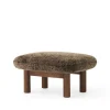 Repose-pieds Brasilia, Peau de mouton root marron-chêne foncé