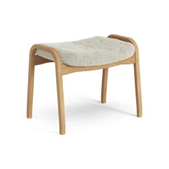 Repose-pieds Lamino chêne huilé/peau de mouton, Moonlight (beige)