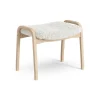 Repose-pieds pour enfant Lamini hêtre laqué/peau de mouton, Offwhite (blanc)