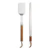 Set de 2 accessoires pour grillades Norden, Acier inoxydable-bouleau