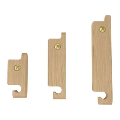 Set de 3 crochets Multi Hooks, Oak