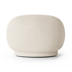 Siège pouf Rico, Bouclé blanc cassé