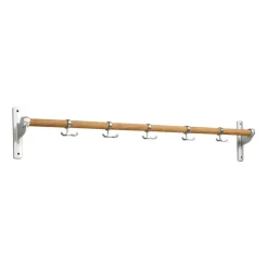 Support mural avec crochets Nostalgi 100 cm, Bambou-aluminium