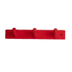 Support mural avec crochets Else, 3 crochets, Rouge