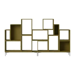 Système de rangement Stacked bibliothèque configuration 3, Brown green