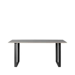 Table à manger 70/70 170x85 cm, Black linoleum-Plywood-Blackn​