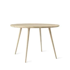 Table à manger Accent ronde, chêne pigmenté blanc laqué mat, ø110 cm