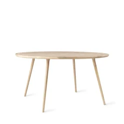 Table à manger Accent ronde, chêne pigmenté blanc laqué mat, ø140 cmn