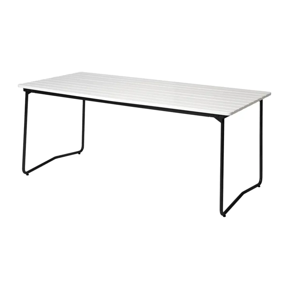 Table à manger B31, Chêne laqué blanc-noir