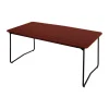 Table à manger B31, Structure en chêne laqué rouge foncé et acier noir, 170x92 cm