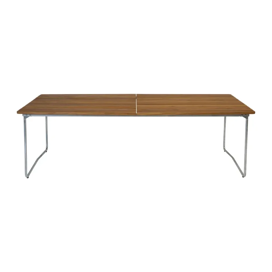 Table à manger B31, Teck non traité - pieds galvanisés