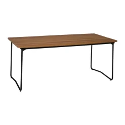 Table à manger B31, Teck non traité-noir