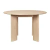 Table à manger Bevel Ø117 cm, Chêne blanchi à l’huile