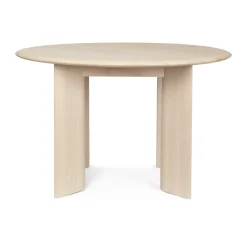 Table à manger Bevel Ø117 cm, Hêtre blanchi à l'huile