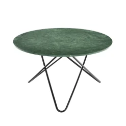 Table à manger Big O Table, marbre indien, structure noire
