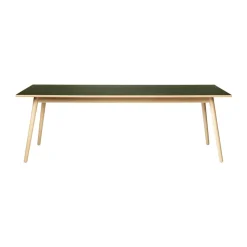 Table à manger C35C 95x220 cm, Linoléum olive – chêne naturel, vernis à base d’eau