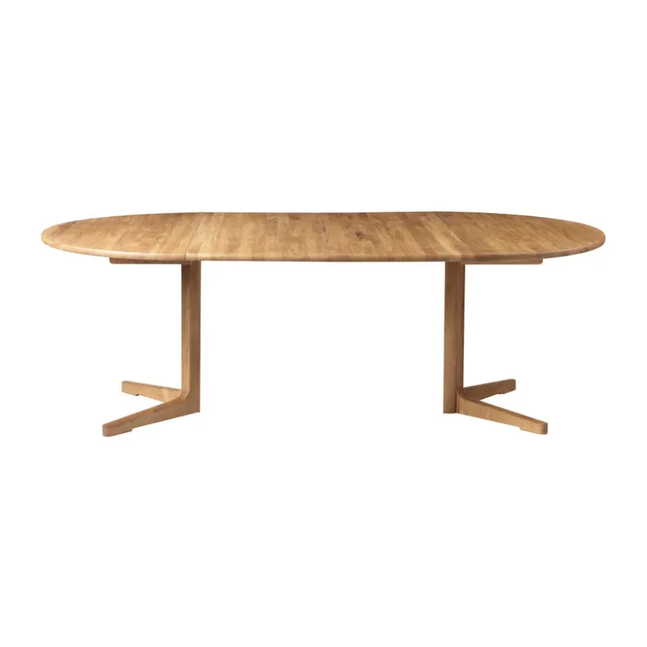 Table à manger C69E Ry avec 2 rallonges, Oak nature oiled