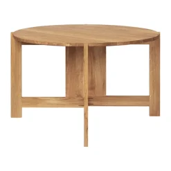 Table à manger Collector Ø120x74 cm, Chêne laqué chaud