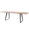 Table à manger Copenhagen, Teck, support lava grey