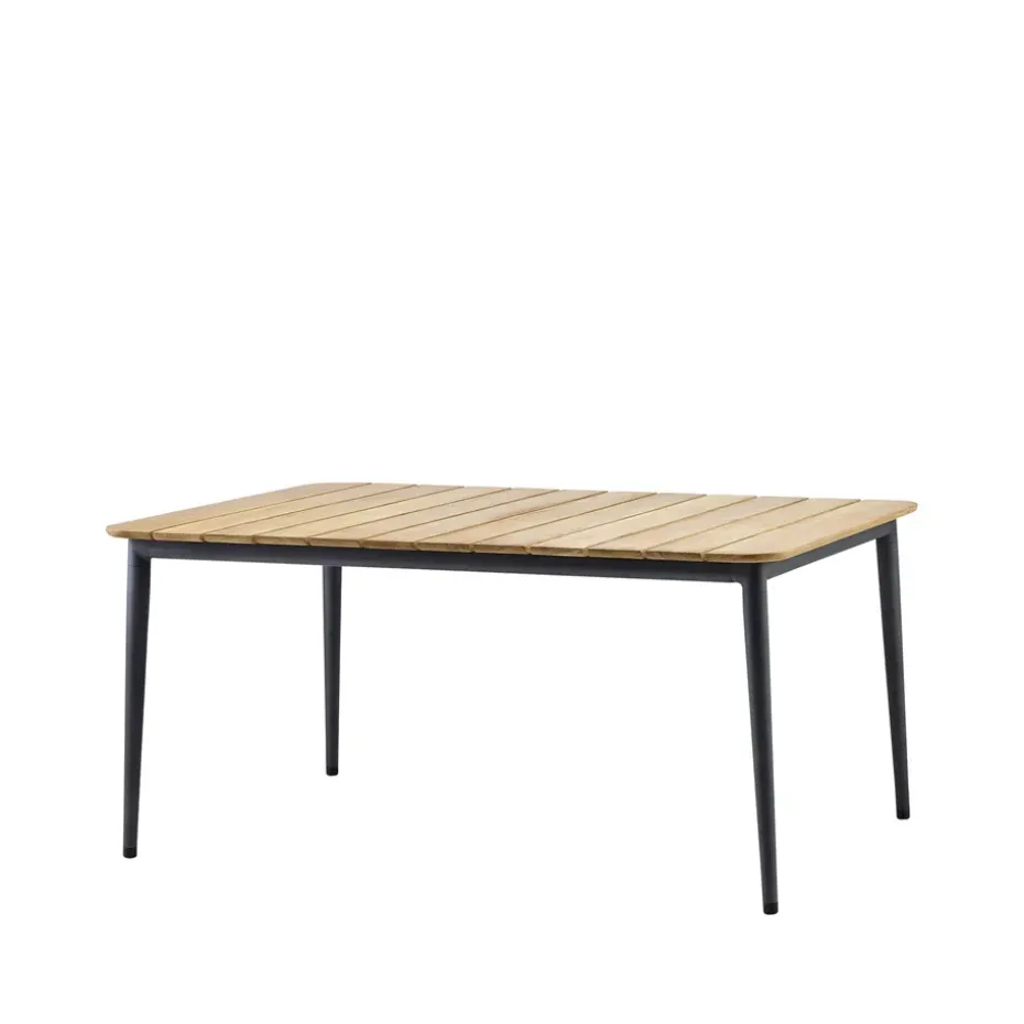 Table à manger Core teak 160x100x74 cm, Pied Lava grey