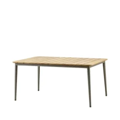 Table à manger Core teak 160x100x74 cm, Pied taupe
