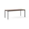 Table à manger Drip HW116 83x193 cm, Black frame-clear lacq. walnut