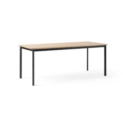 Table à manger Drip HW116 83x193 cm, Black frame-clear lacq. oak