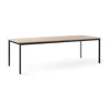Table à manger Drip HW117 103x253 cm, Black frame-clear lacq. oak