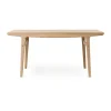 Table à manger Evermore avec 2 rallonges de 45 cm chacune, Natural oak, 160 cm