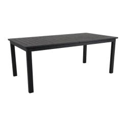 Table à manger extensible Lomma, Noir 194-312 cm