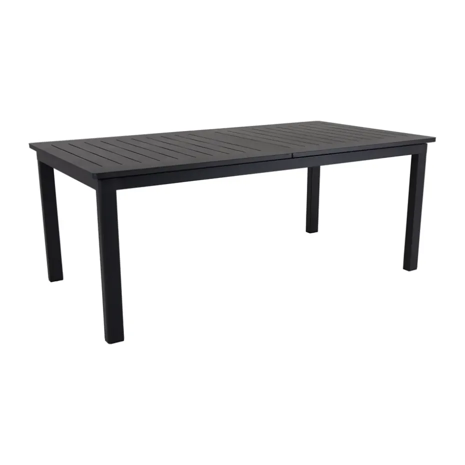 Table à manger extensible Lomma, Noir 194-312 cm