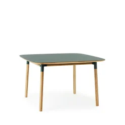 Table à manger Form 120x120 cm, green, pieds en chêne