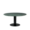 Table à manger Gubi 2.0, marble green, ø150, structure noire