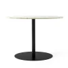 Table à manger Harbour Column, marble offwhite, ø105 cm, structure noire