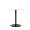 Table à manger Harbour Column, Marble off white-structure noire, Ø80 cm