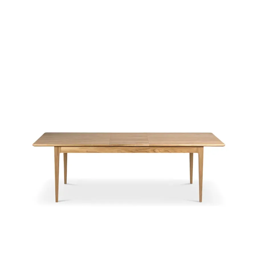 Table à manger Höllviken, Chêne blanchi mat laqué, 1 rallonge, chêne Ø50 cm
