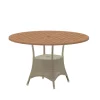 Table à manger Lansing Ø120 cm, Teak-weave taupe