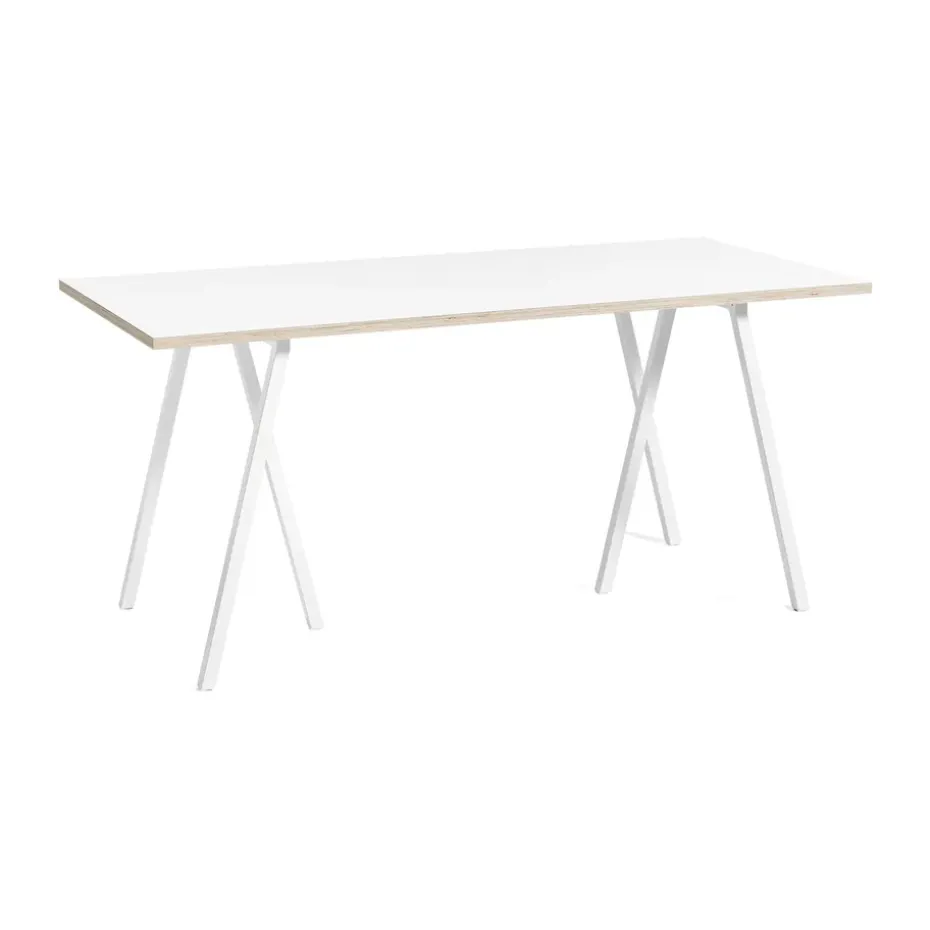 Table à manger Loop Stand incl. support 87,5x180 cm, White-white laminate-plywood