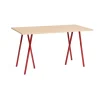 Table à manger Loop Stand incl. support 87,5x180 cm, Maroon red-clear lacq. oak