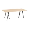 Table à manger Loop Stand incl. support 92,5x200 cm, Black-clear lacq. oak