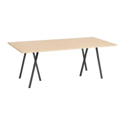 Table à manger Loop Stand 92,5x200 cm, Black-clear lacq. oak