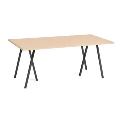 Table à manger Loop Stand 87,5x180 cm, Black-clear lacq. oak