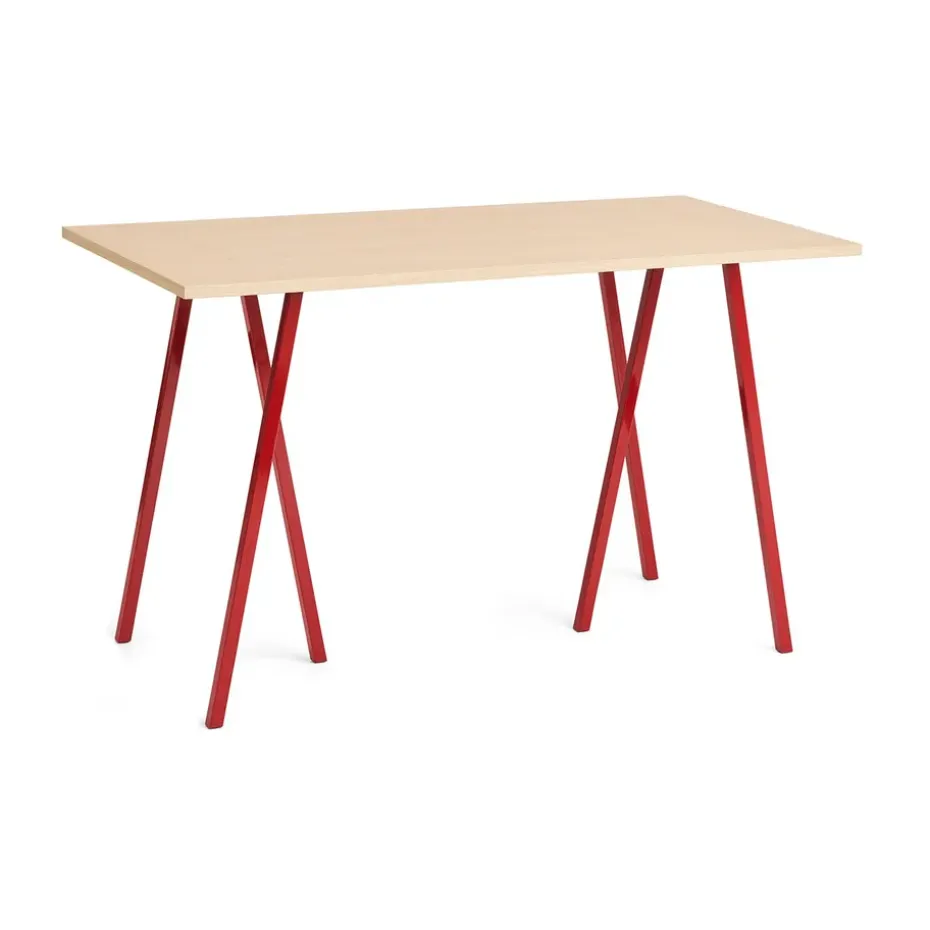 Table à manger Loop Stand incl. support 77,5x160 cm, Maroon red-clear lacq. oak